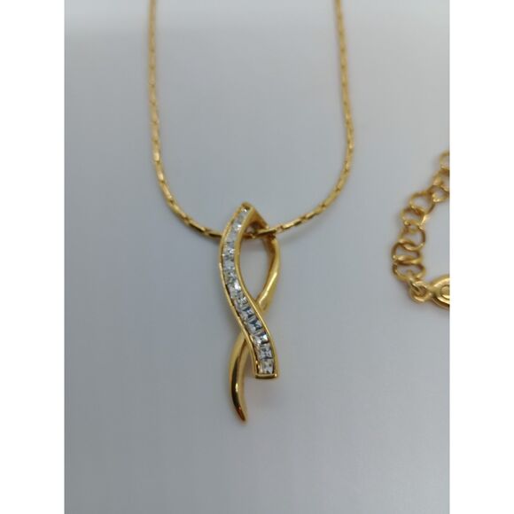 Annaleece 22K GP Swarski Crystal "Enthralled" Pendant 18-20" Chain Necklace - Picture 3 of 6